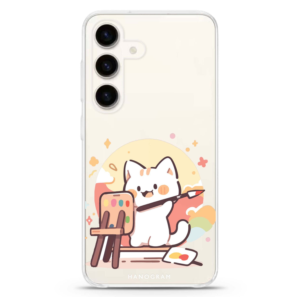 Feline Masterwork Samsung Galaxy S26/S25/S24 水晶透明保護殼正面展示