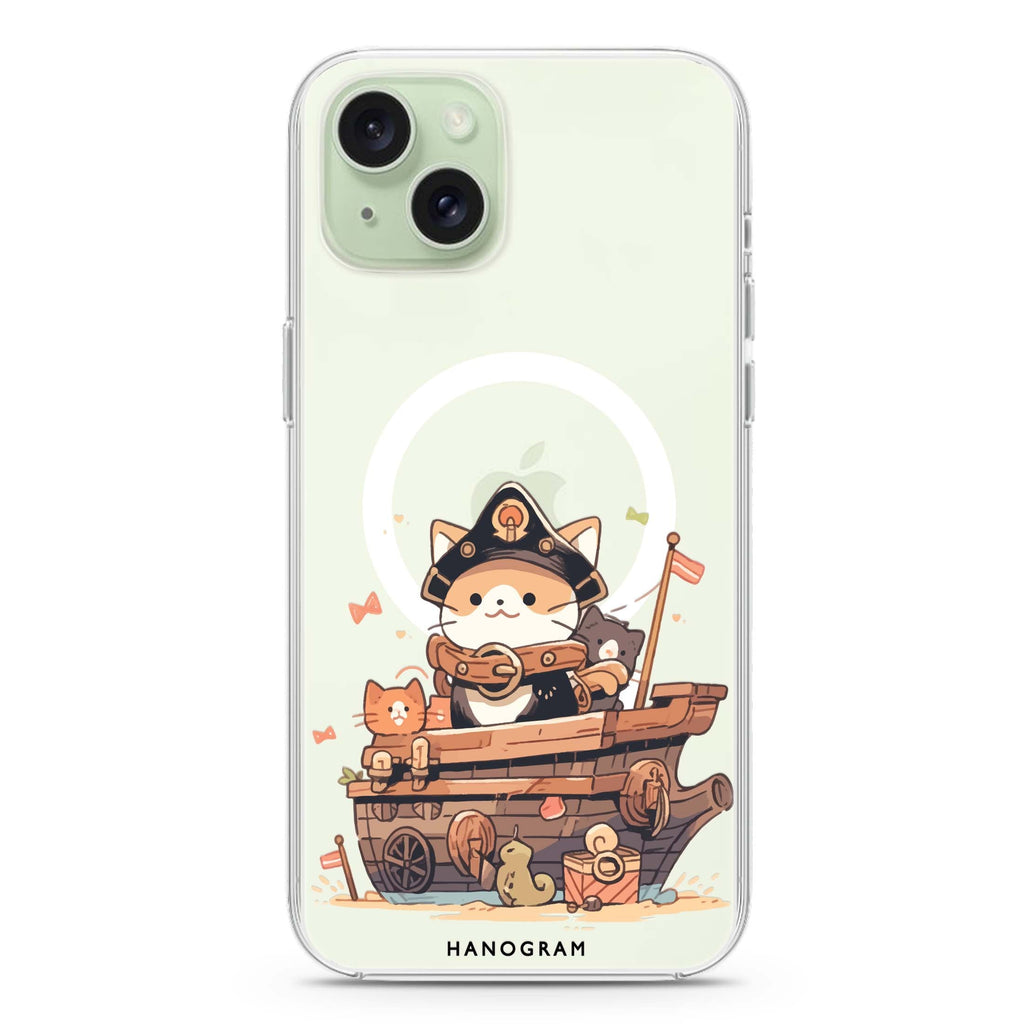 Buccaneer Kitty iPhone 15 Magsafe 兼容水晶透明保護殼