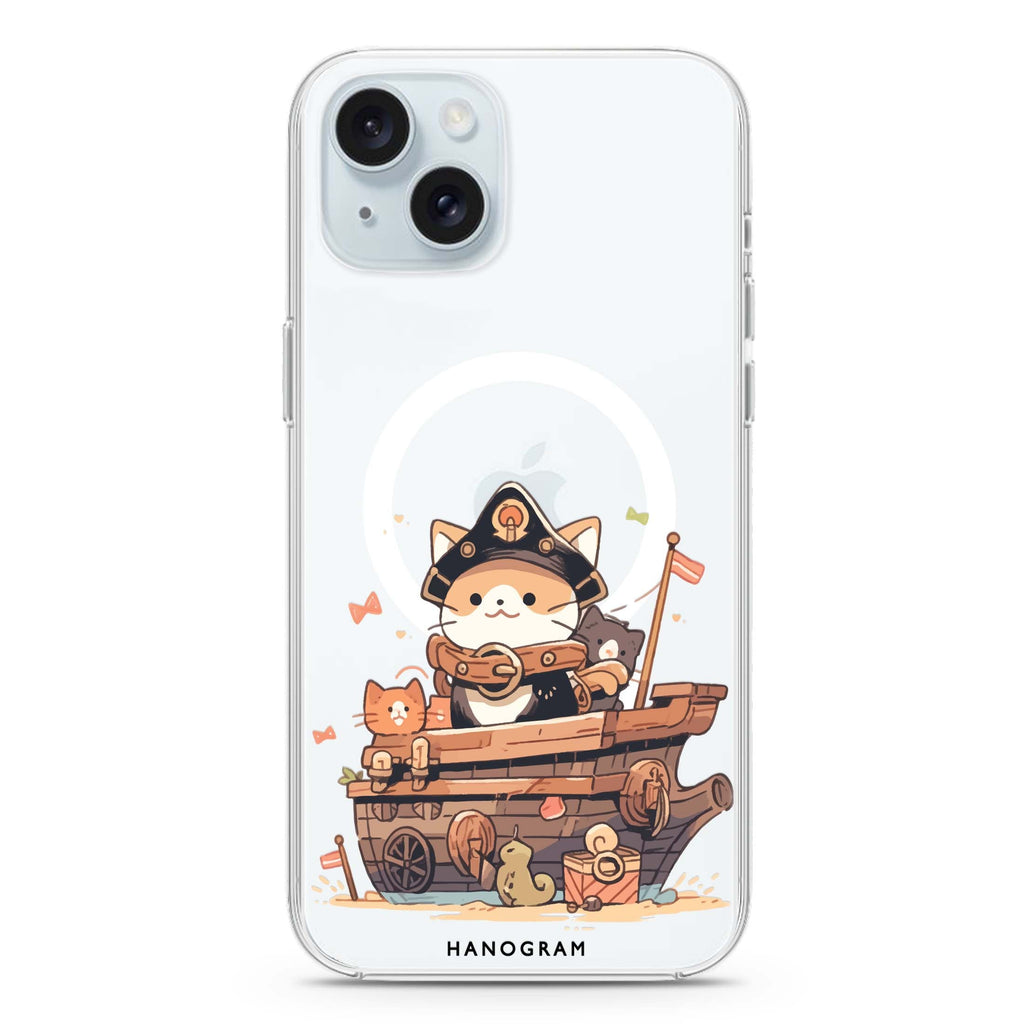 Buccaneer Kitty iPhone 15 Plus Magsafe 兼容水晶透明保護殼