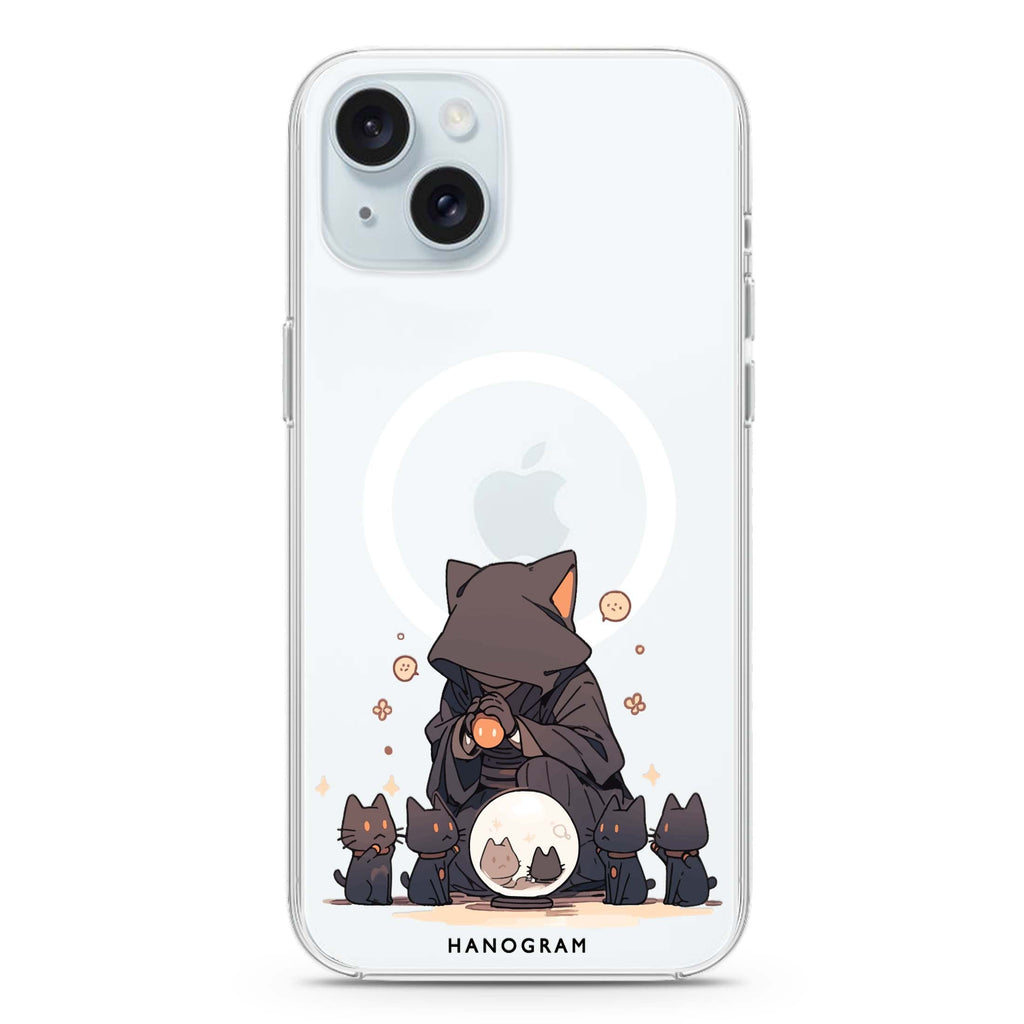 Seer Cat Charm iPhone 15 Plus Magsafe 兼容水晶透明保護殼