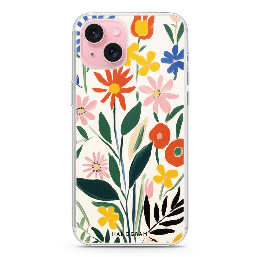 Floral Impressions iPhone 15 Magsafe 兼容水晶透明保護殼