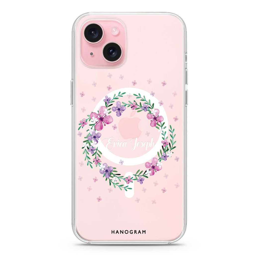Floral Ring II iPhone 15 Plus Magsafe 兼容水晶透明保護殼