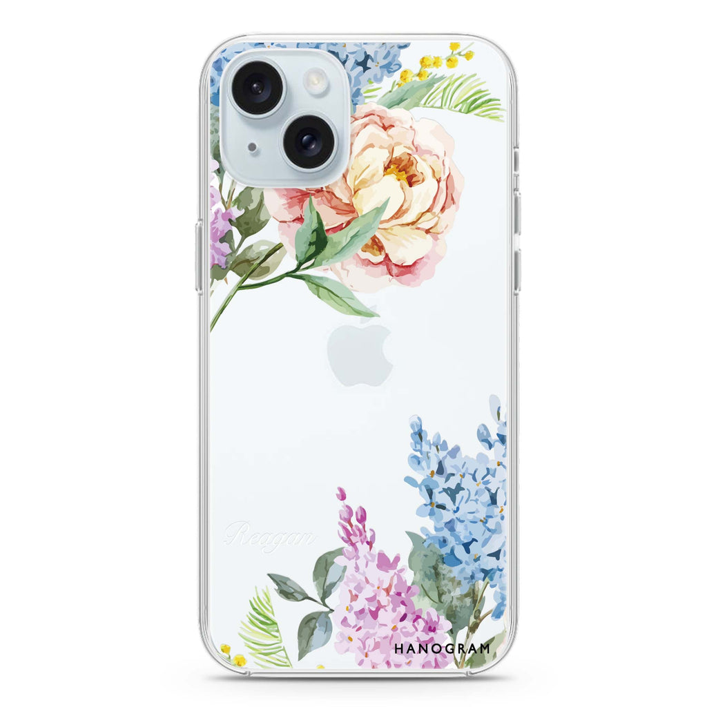 Tropical Floral iPhone 15 plus 水晶透明保護殼