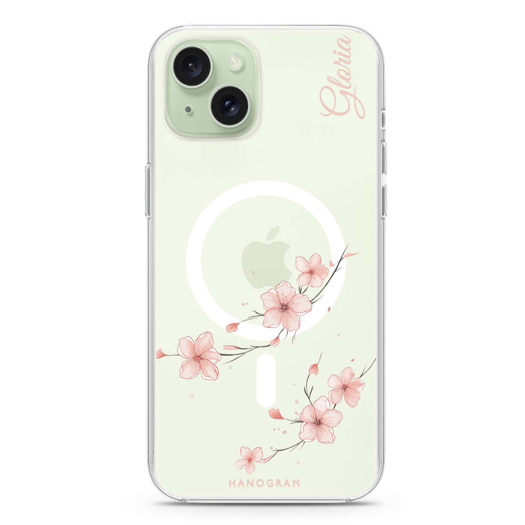 Sakura Spirit iPhone 15 Magsafe 兼容水晶透明保護殼