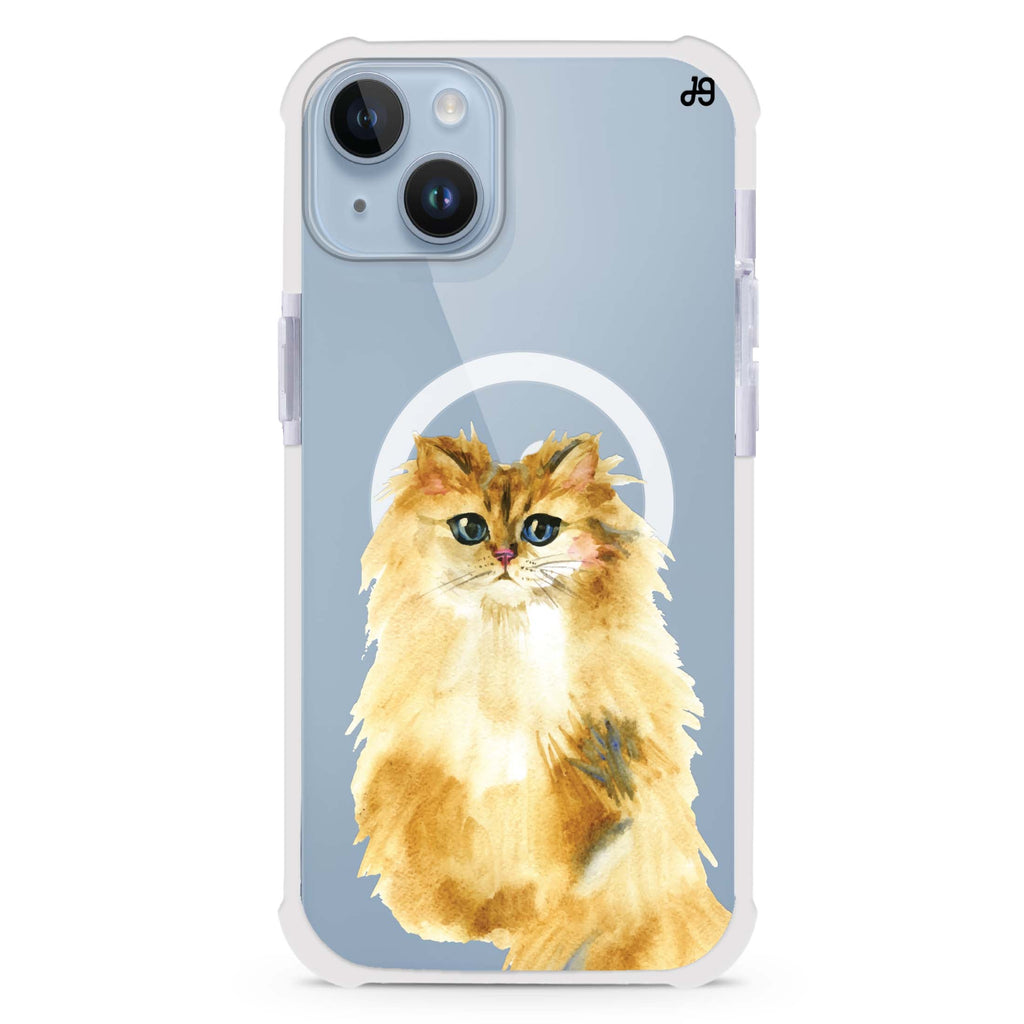 Watercolour Cat iPhone 15 Plus Magsafe 兼容超強防摔保護殼