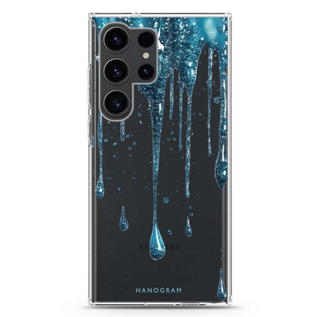 Aqua Shimmer Samsung Galaxy Ultra 透明保護殼，適用 S26/S25/S24/S23 Ultra，圖1