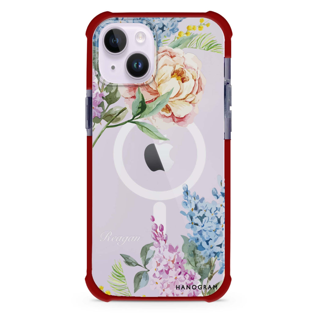 Tropical Floral iPhone 15 Plus Magsafe 兼容超強防摔保護殼
