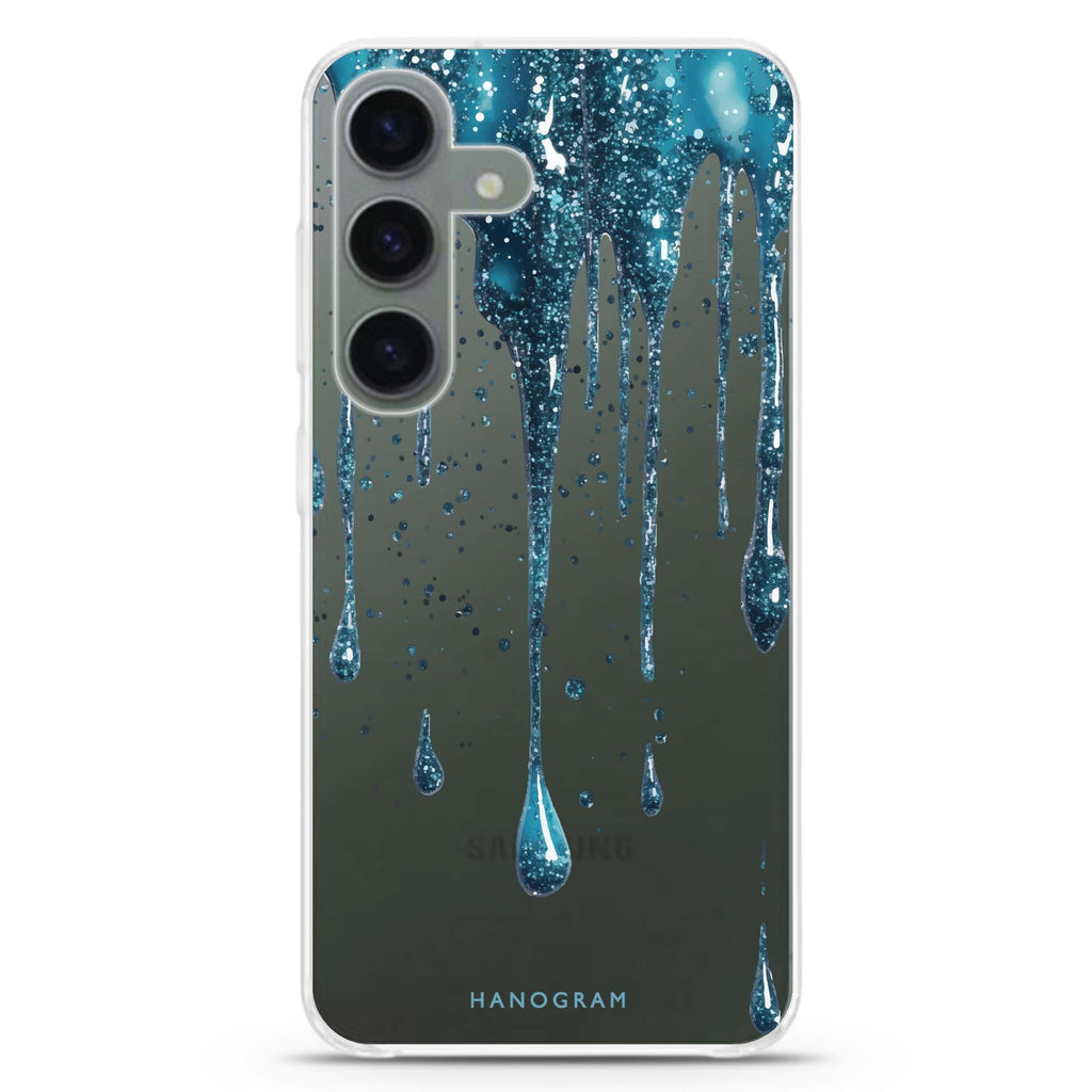 Aqua Shimmer Samsung Galaxy S26/S25/S24 水晶透明保護殼正面展示
