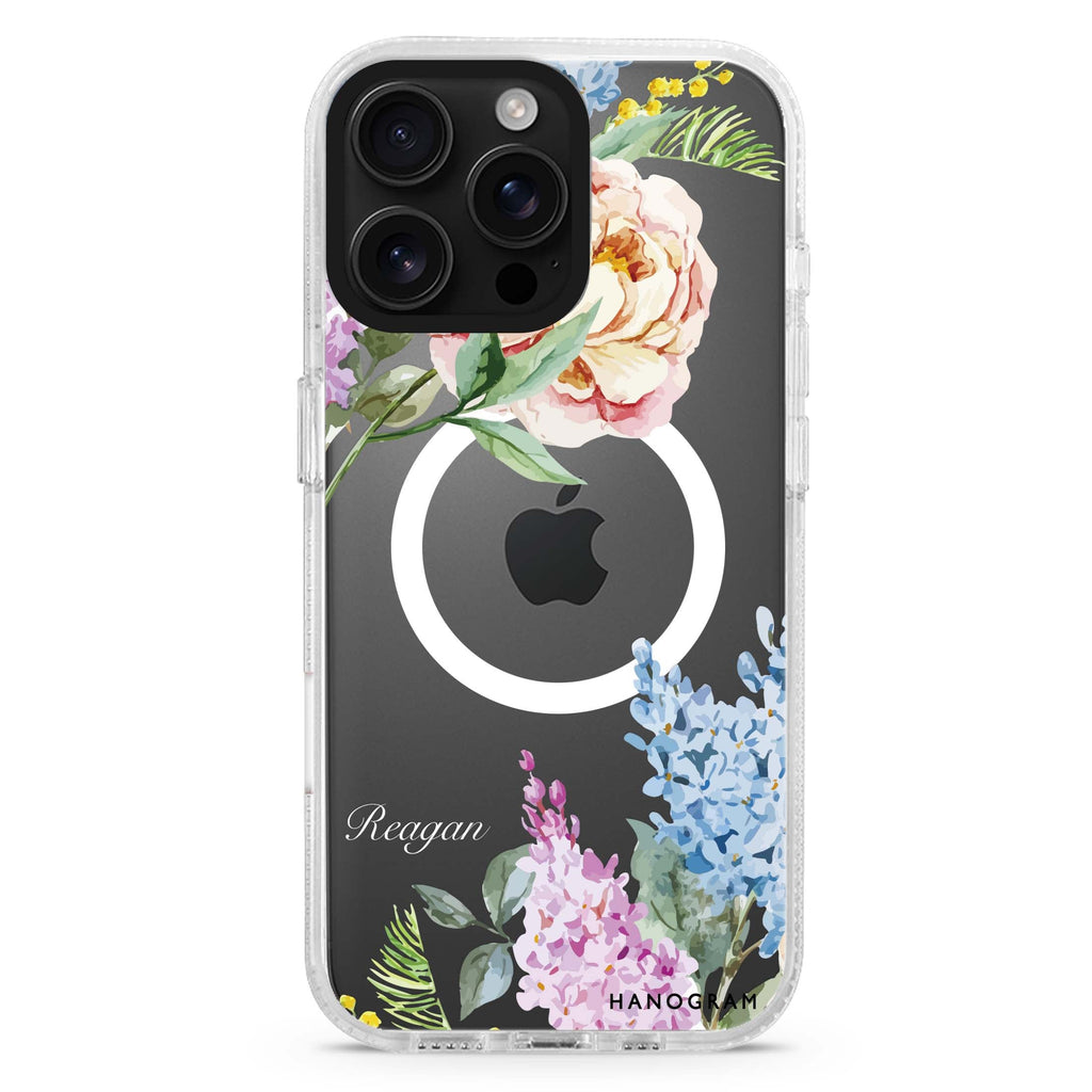 Tropical Floral Magsafe 兼容水晶透明保護殼