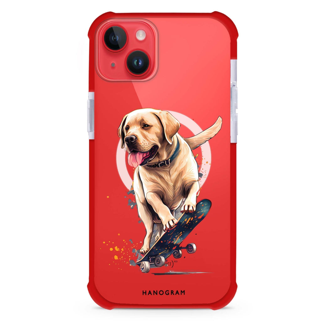 Dog on skateboard iPhone 15 Plus Magsafe 兼容超強防摔保護殼