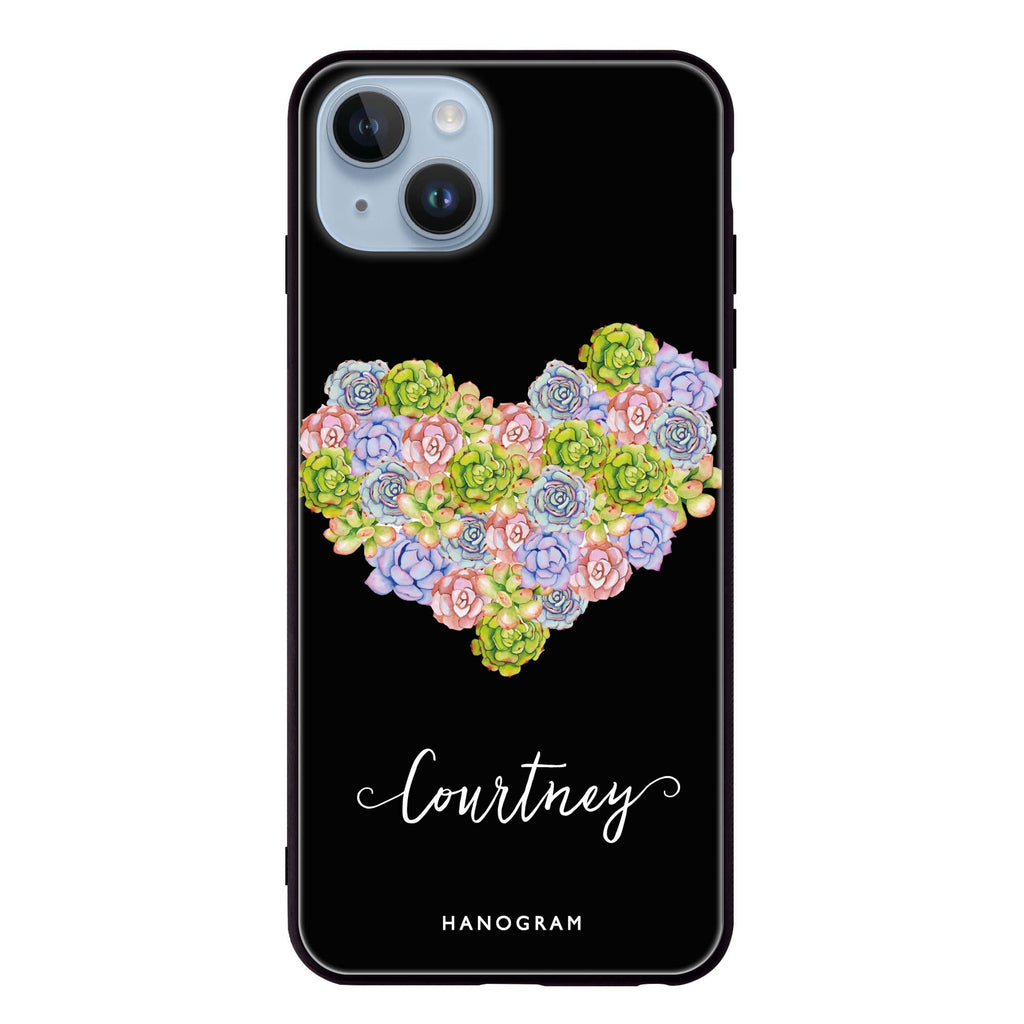 Floral Heart iPhone 13 超薄強化玻璃殻