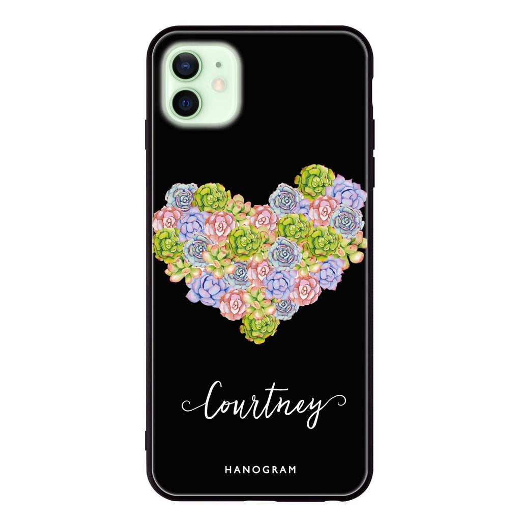 Floral Heart iPhone 12 超薄強化玻璃殻
