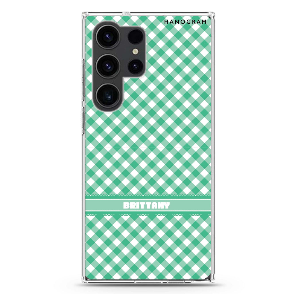Lovely Green Samsung Galaxy Ultra 可加名字透明保護殼，適用 S26/S25/S24/S23 Ultra，圖1
