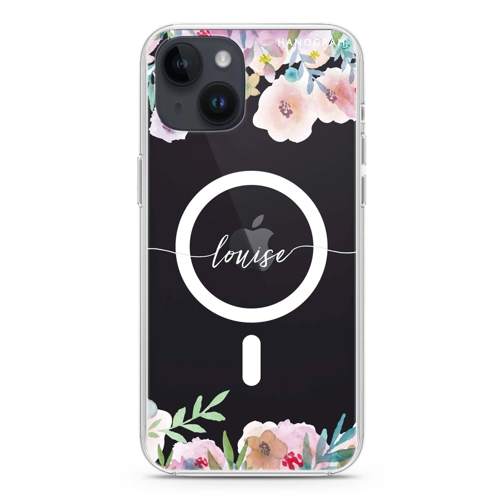 Art of Floral iPhone 14 Plus Magsafe 兼容水晶透明保護殼