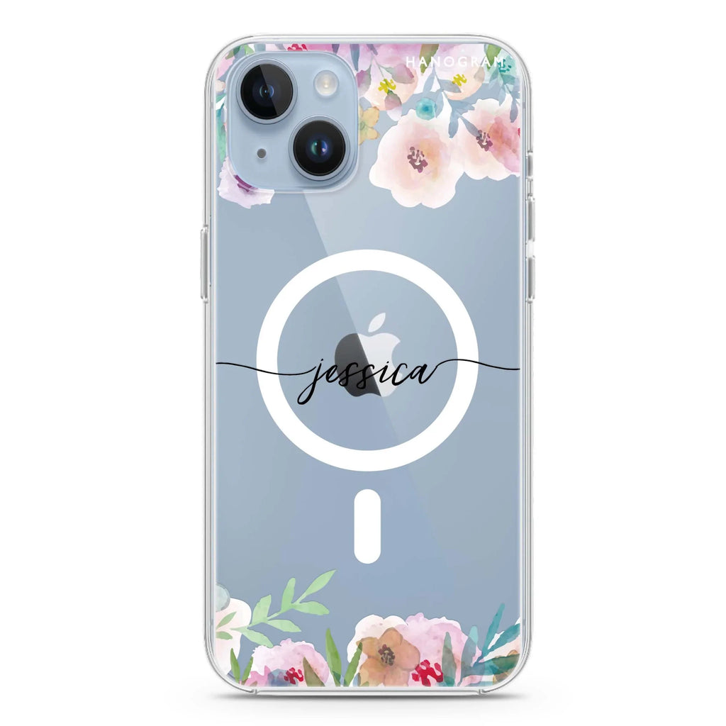 Art of Floral iPhone 14 Magsafe 兼容水晶透明保護殼