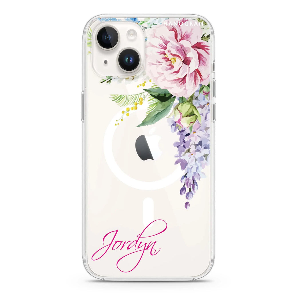 Tropical Floral II iPhone 14 Magsafe 兼容水晶透明保護殼