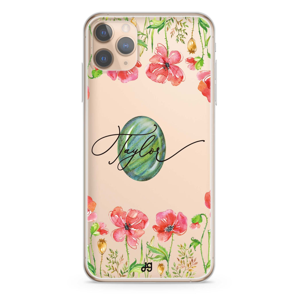 The Greengem Flowers iPhone 11 Pro 水晶透明保護殼