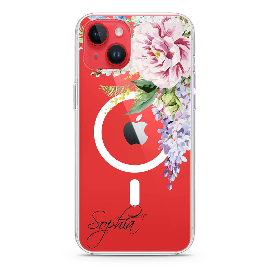 Tropical Floral II iPhone 14 Plus Magsafe 兼容水晶透明保護殼
