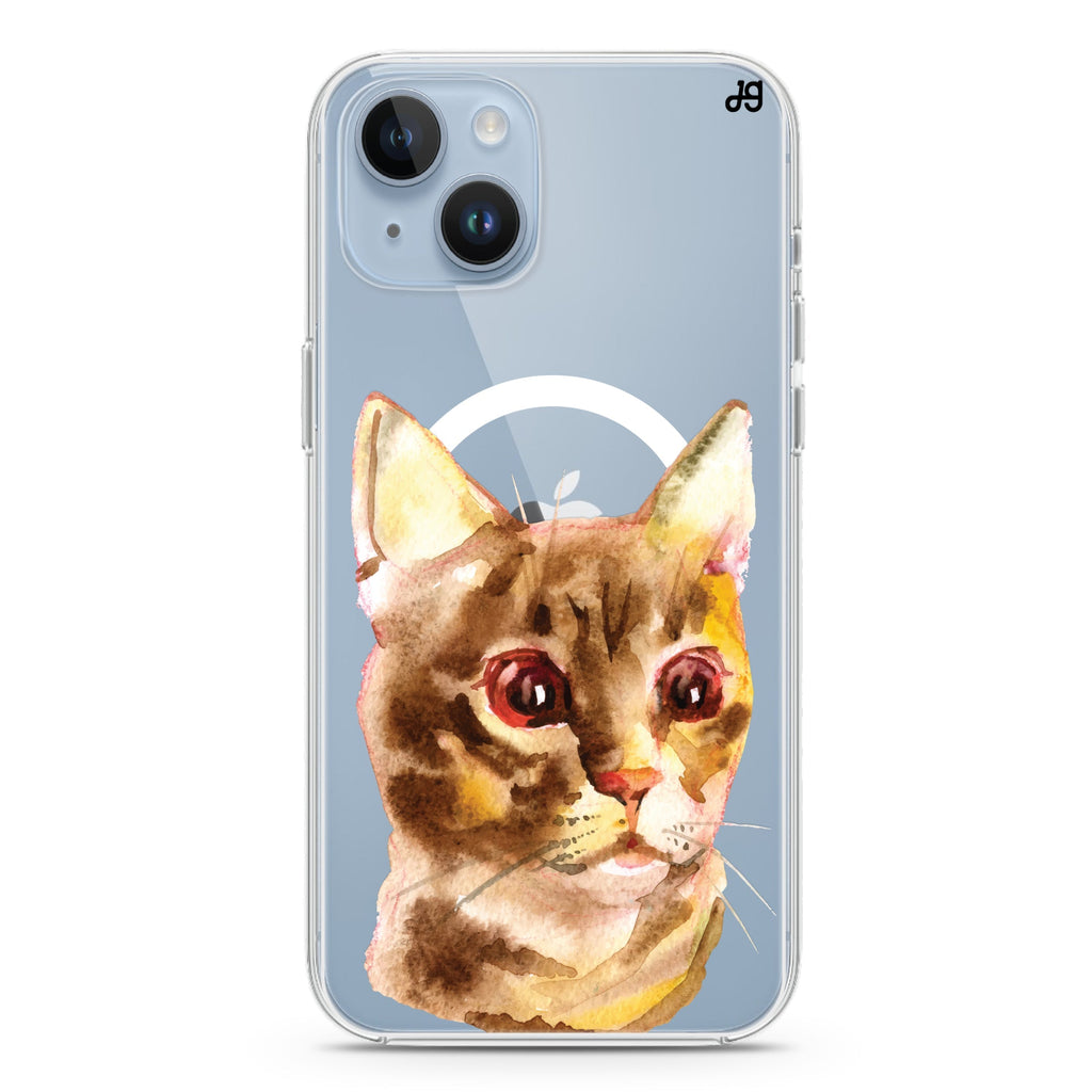 Watercolour Cat iPhone 14 Magsafe 兼容水晶透明保護殼