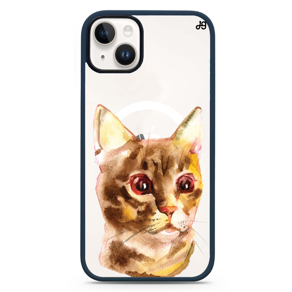 Watercolour Cat iPhone 14 Plus Magsafe 兼容防衝擊保護殼