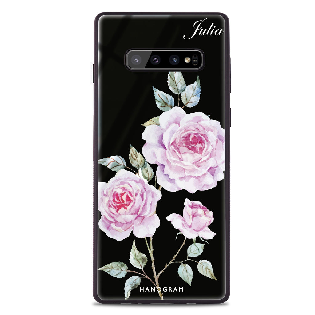 Simple Floral Samsung 超薄強化玻璃殻