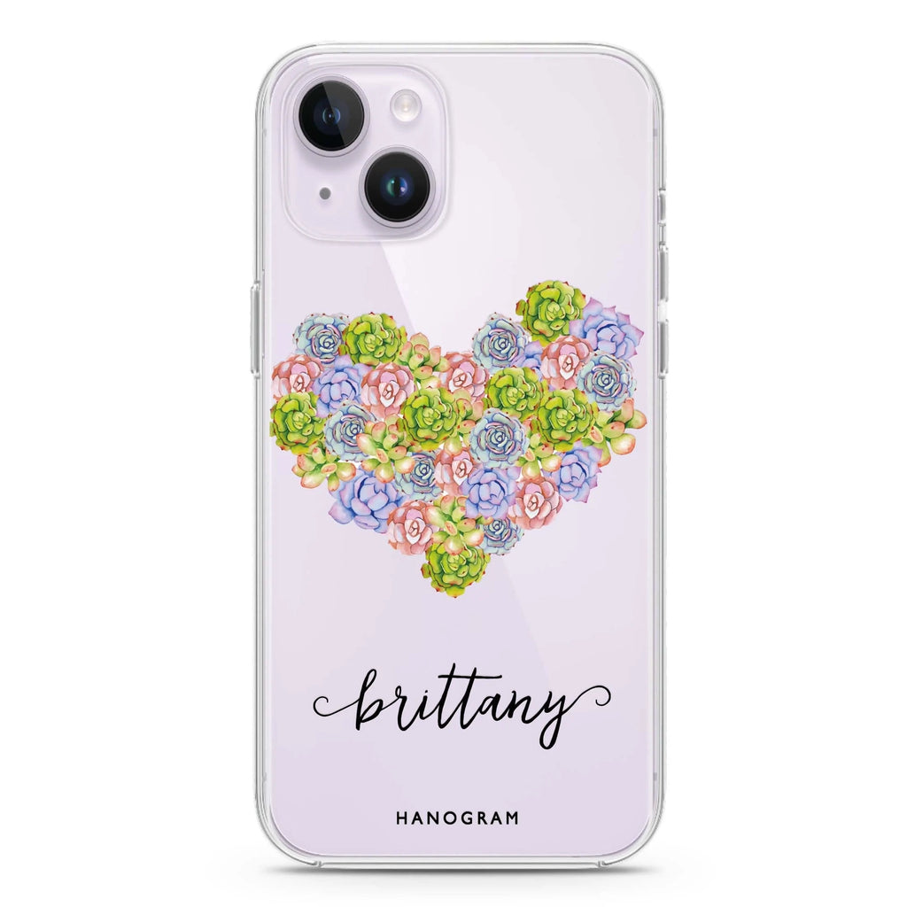 Floral Heart iPhone 14 plus 水晶透明保護殼