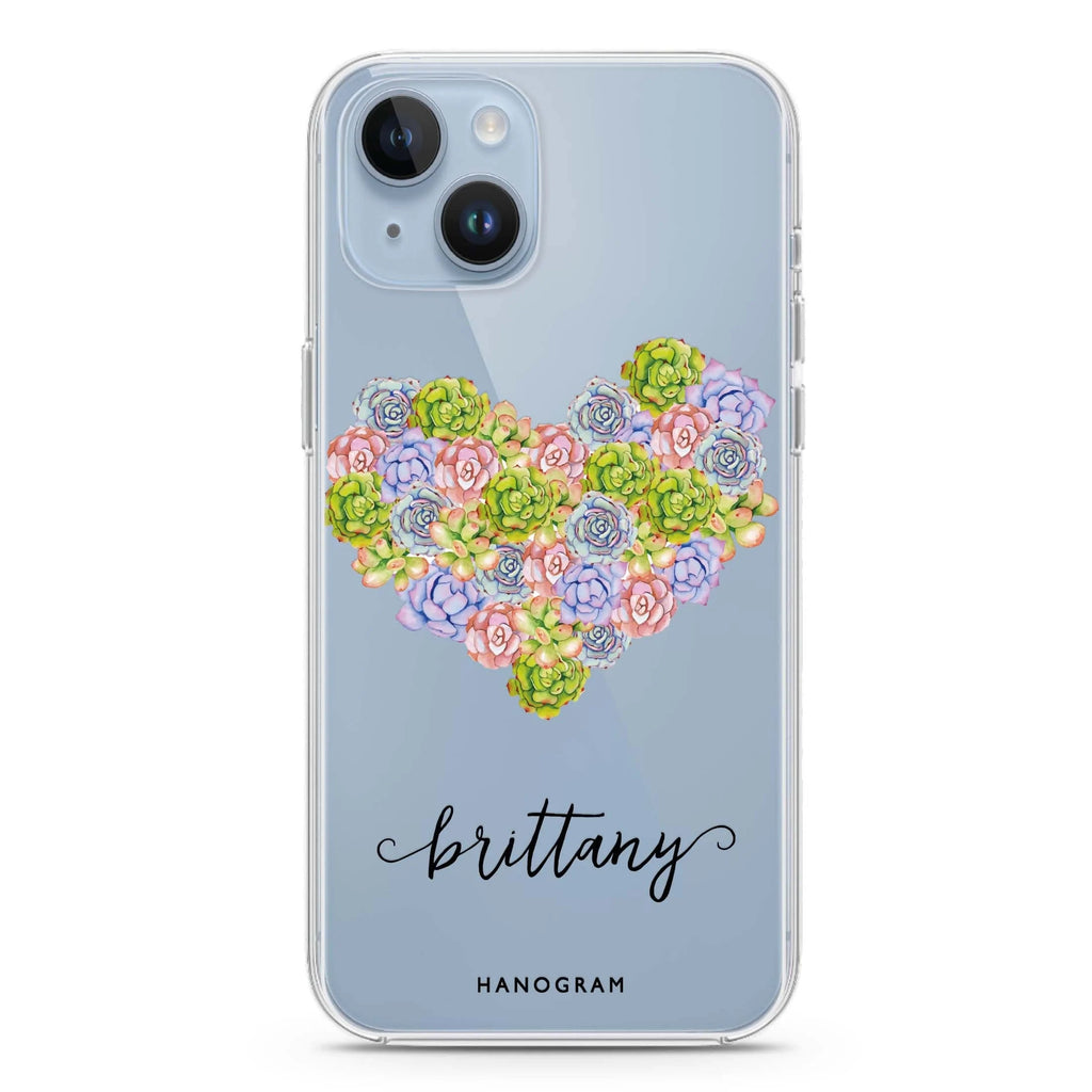 Floral Heart iPhone 14 水晶透明保護殼