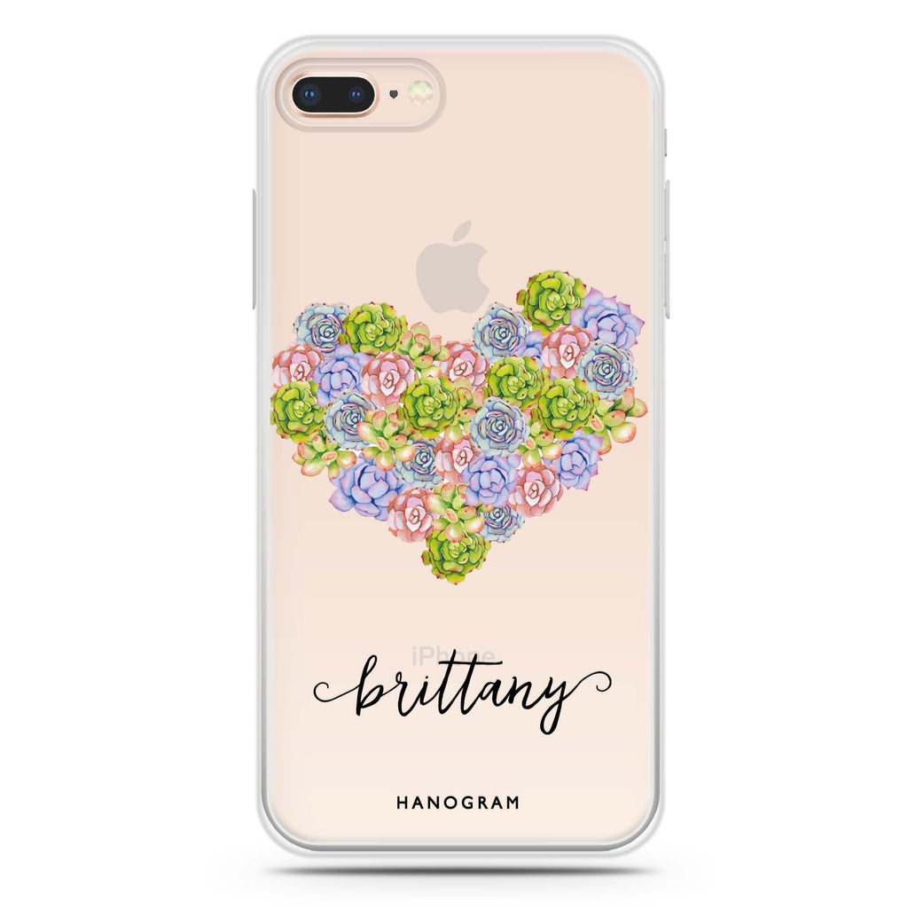 Floral Heart iPhone 8 Plus 水晶透明保護殼