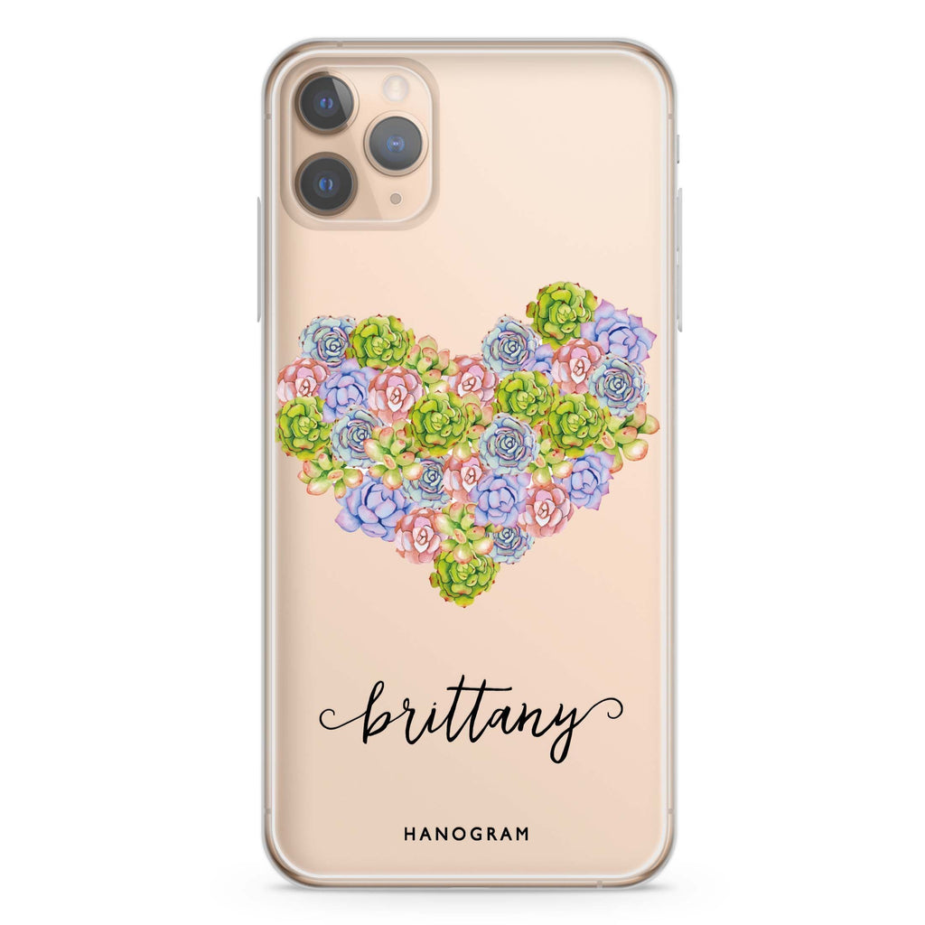Floral Heart iPhone 11 Pro Max 水晶透明保護殼