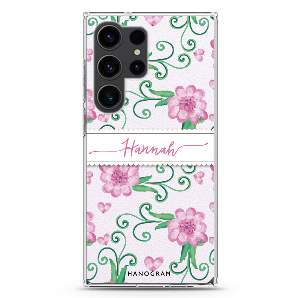 The Dancing Flower Samsung Galaxy Ultra 可加名字透明保護殼，適用 S26/S25/S24/S23 Ultra，圖1