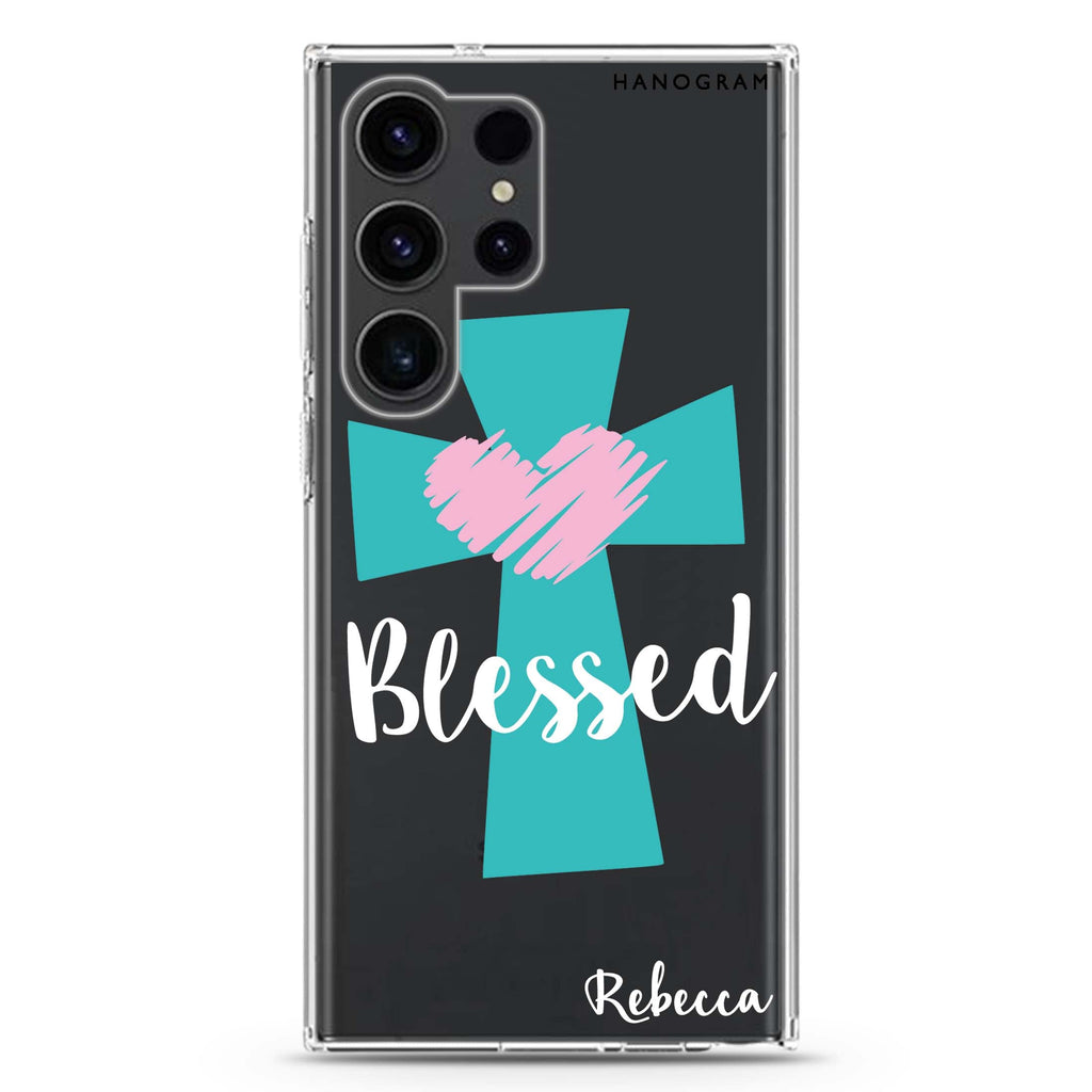 Blessed Samsung Galaxy Ultra 可加名字透明保護殼，適用 S26/S25/S24/S23 Ultra，圖1