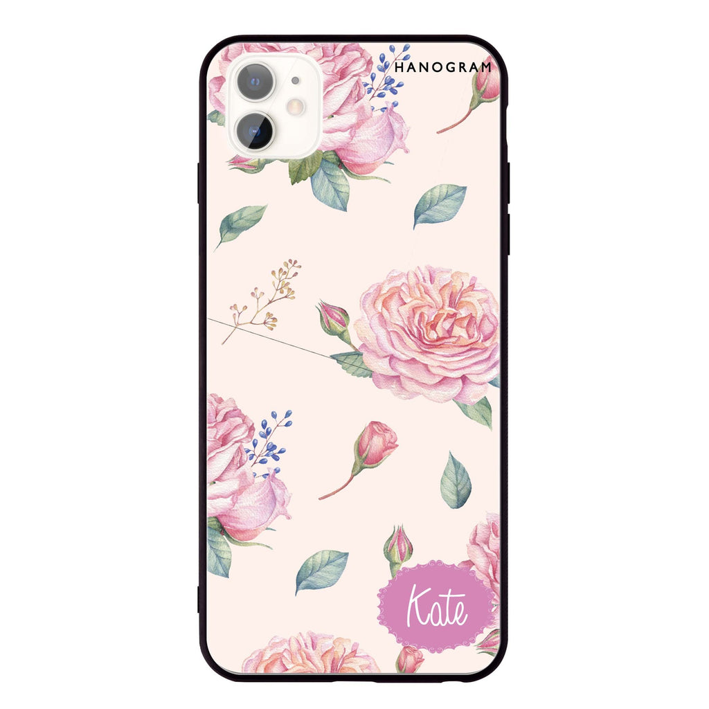 Pinky Flowers iPhone 11 超薄強化玻璃殻