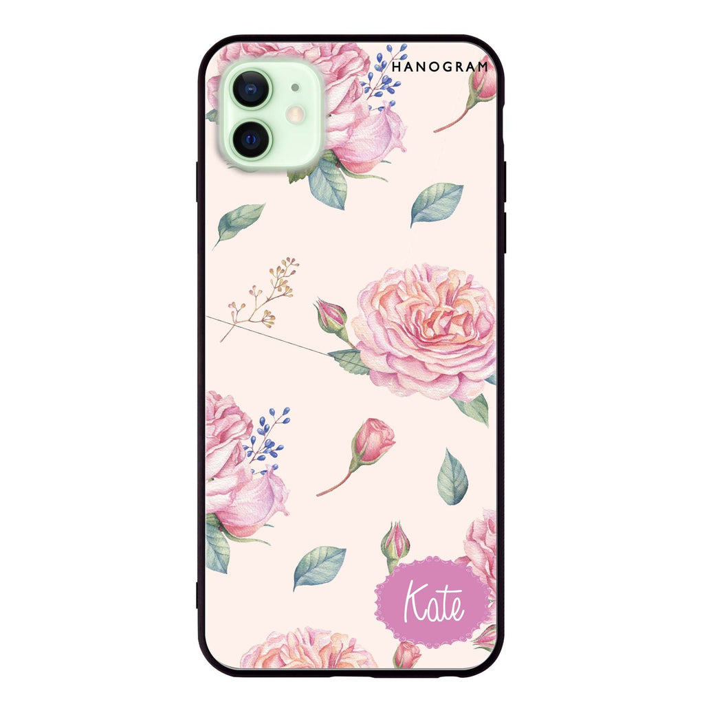 Pinky Flowers iPhone 12 超薄強化玻璃殻