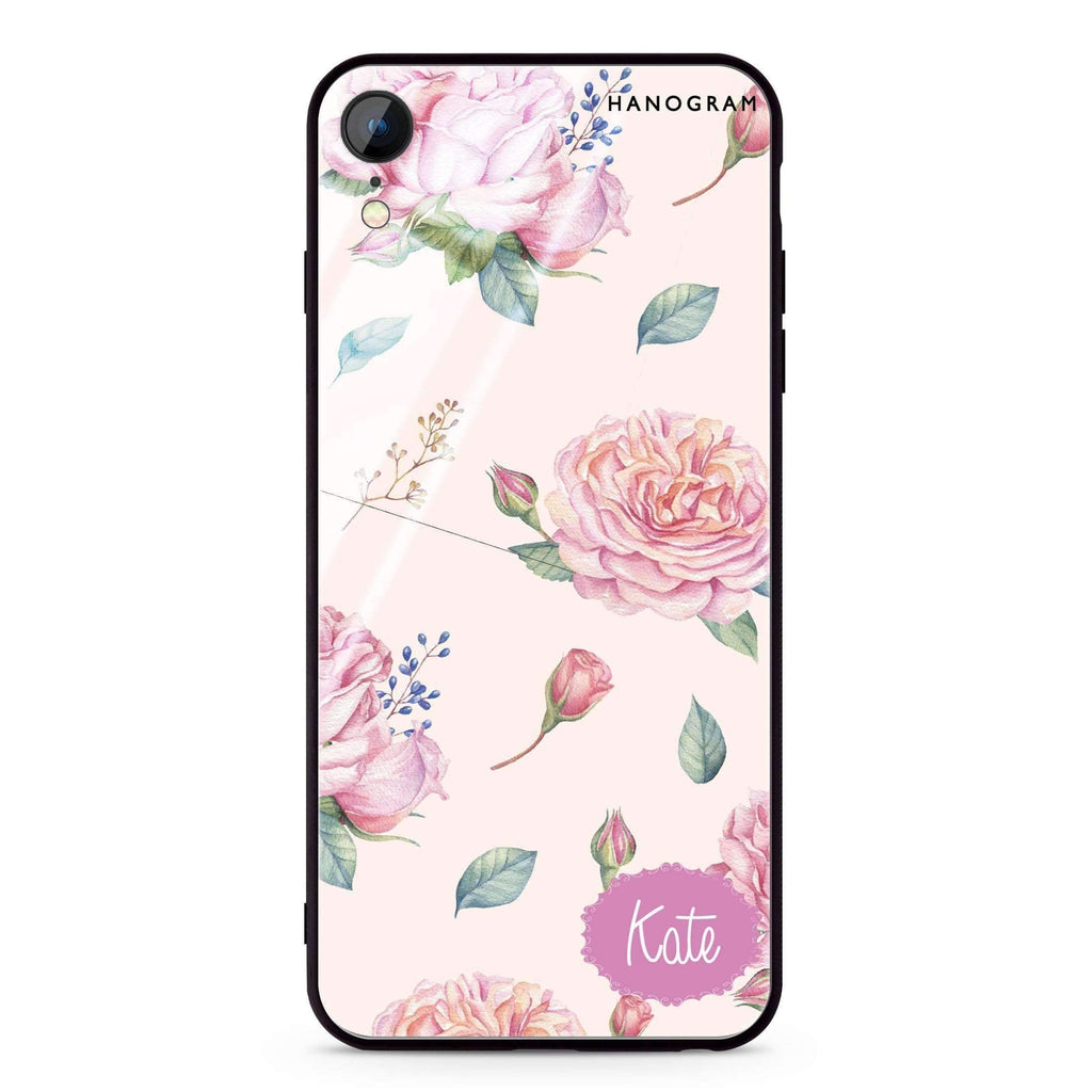 Pinky Flowers iPhone XR 超薄強化玻璃殻