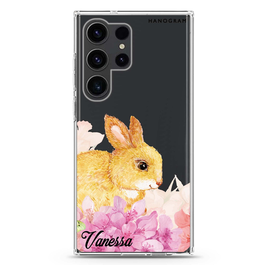 Bunny & Me Samsung Galaxy Ultra 可加名字透明保護殼，適用 S26/S25/S24/S23 Ultra，圖1