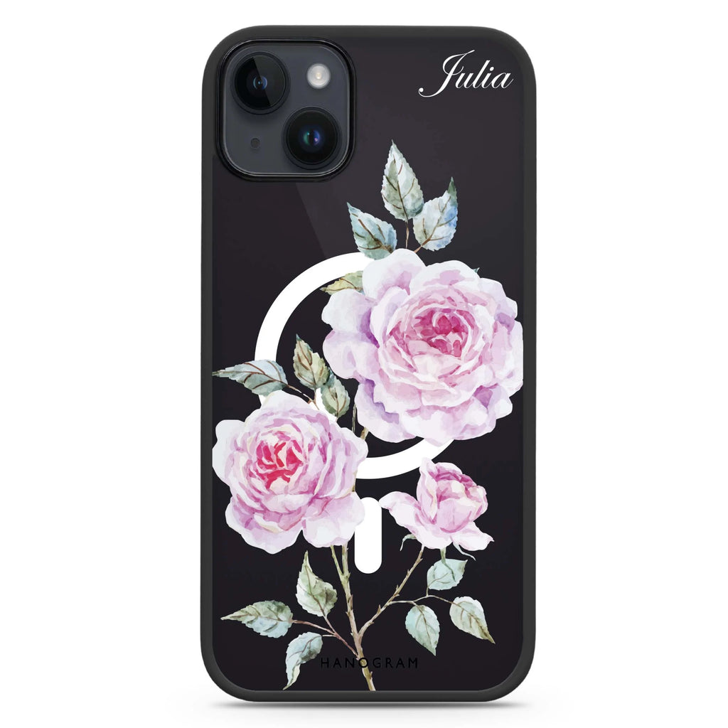 Simple Floral iPhone 14 Plus Magsafe 兼容防衝擊保護殼
