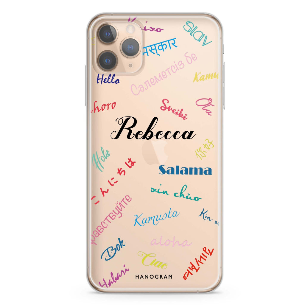 Hello Wrold iPhone 11 Pro Max 水晶透明保護殼