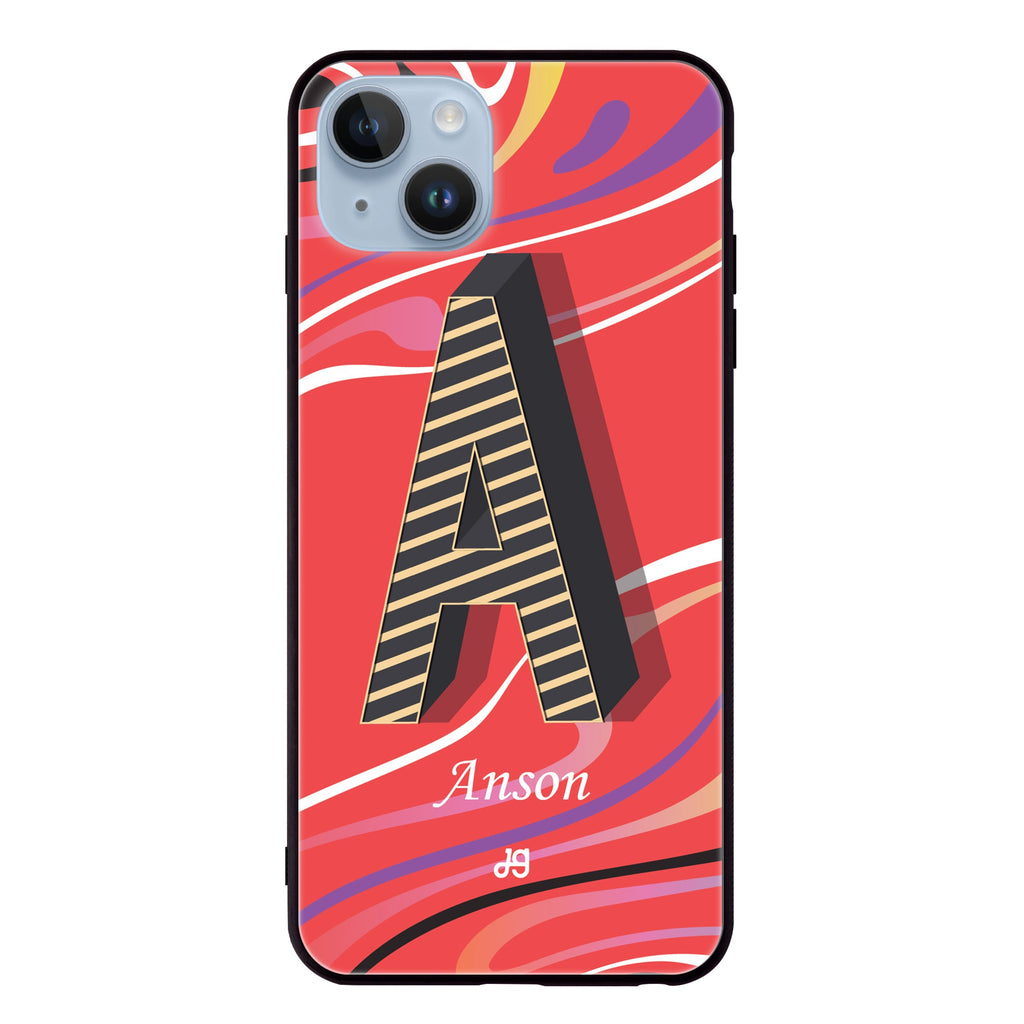 Glitched Monogram iPhone 13 Mini 超薄強化玻璃殻