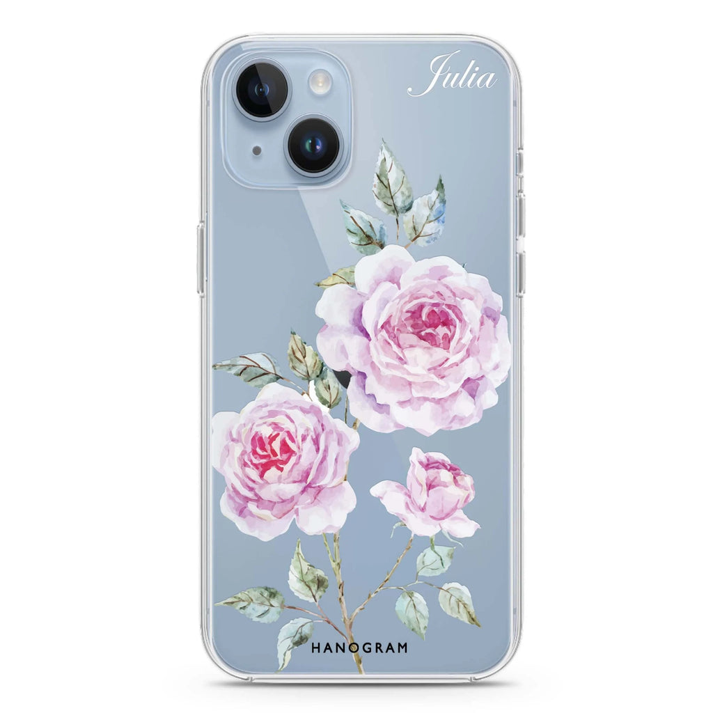 Simple Floral iPhone 14 plus 水晶透明保護殼