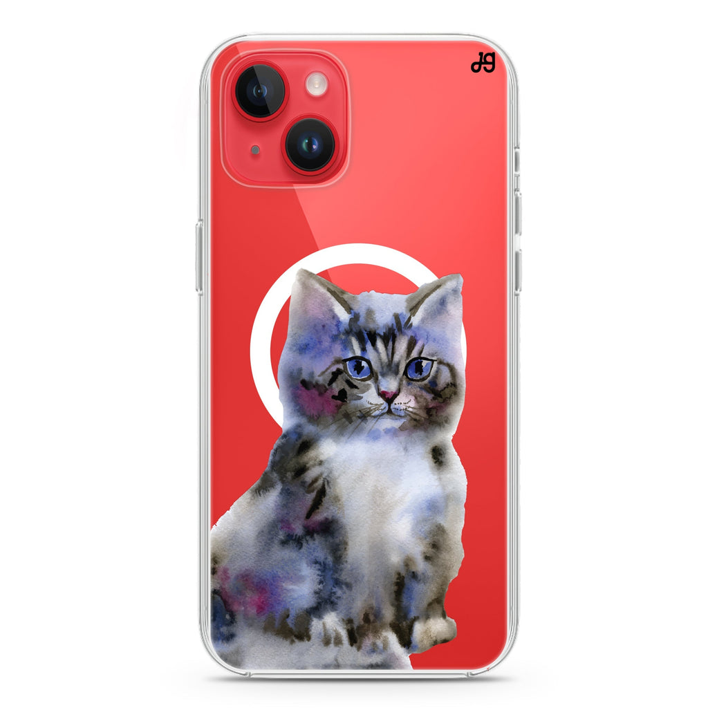 Watercolour Cat iPhone 14 Plus Magsafe 兼容水晶透明保護殼