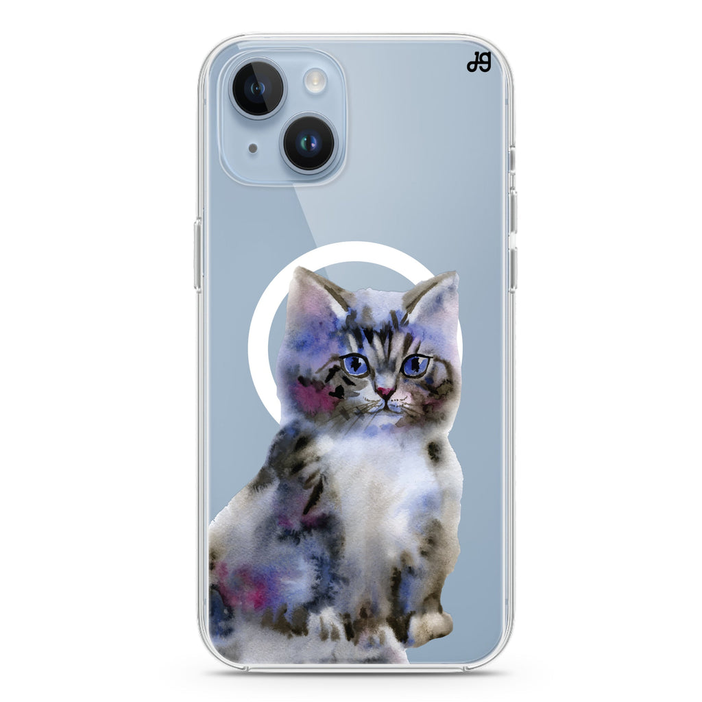 Watercolour Cat iPhone 14 Magsafe 兼容水晶透明保護殼