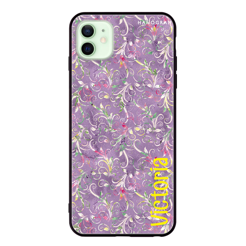 Curly Flowers iPhone 12 mini 超薄強化玻璃殻