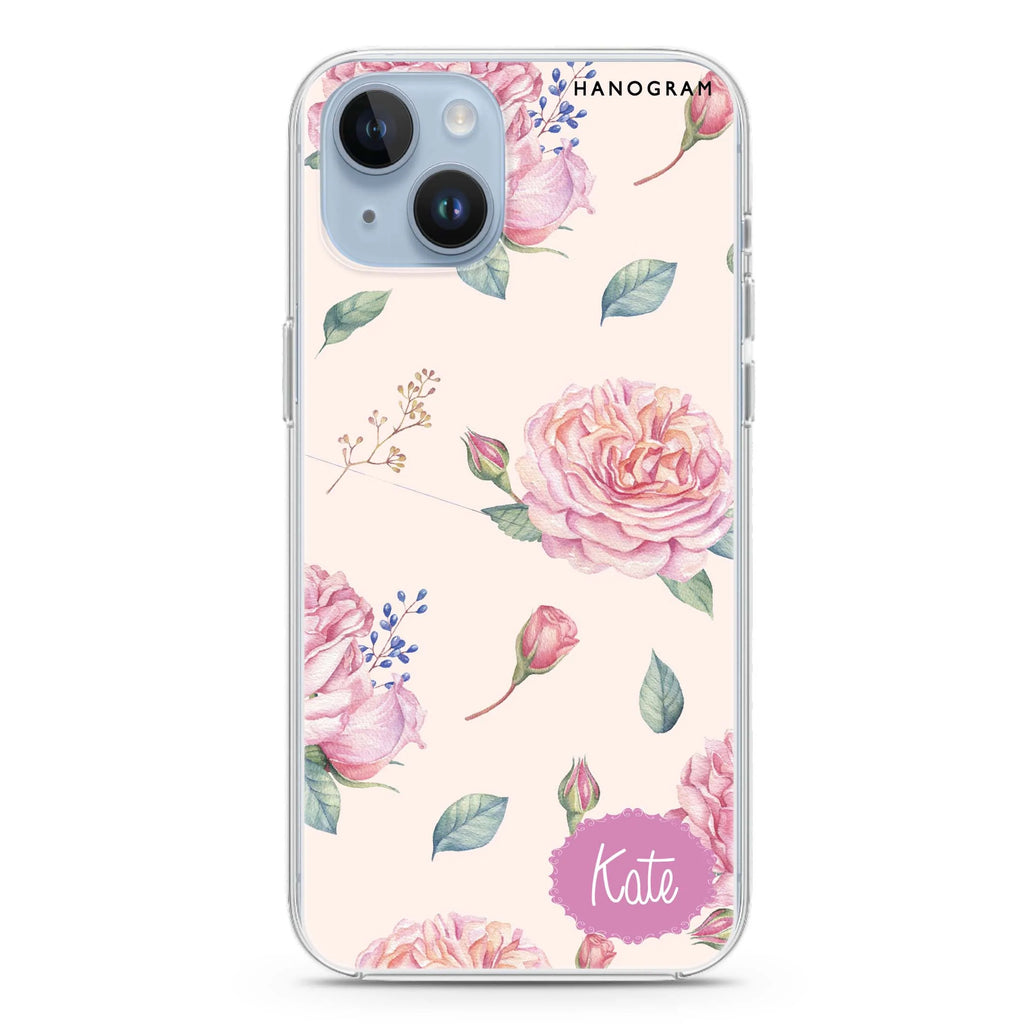 Pinky Flowers iPhone 14 Plus Magsafe 兼容水晶透明保護殼