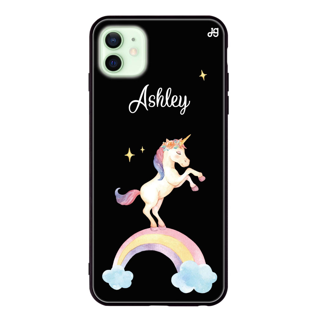 Rainbow Unicorn Unicorn iPhone 12 超薄強化玻璃殻