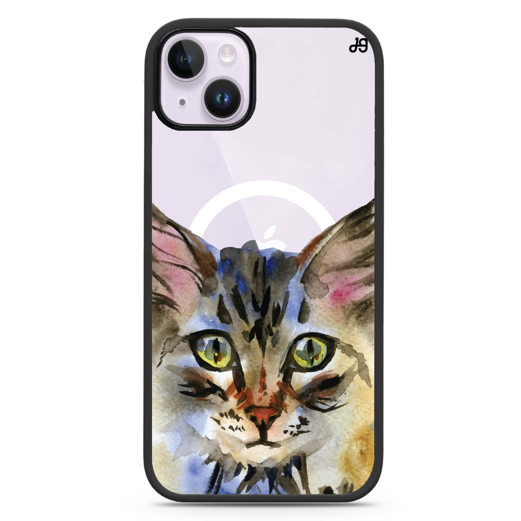 Watercolour Cat iPhone 14 Plus Magsafe 兼容防衝擊保護殼