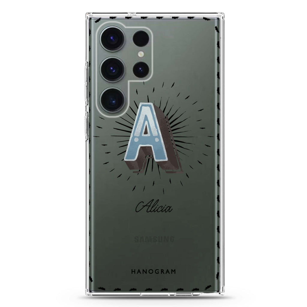 Artistic Monogram III Samsung Galaxy Ultra 透明保護殼，適用 S26/S25/S24/S23 Ultra，圖1