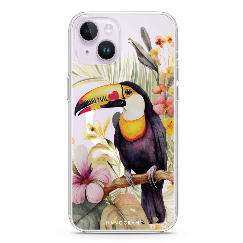 Tropical bird iPhone 14 Plus Magsafe 兼容水晶透明保護殼