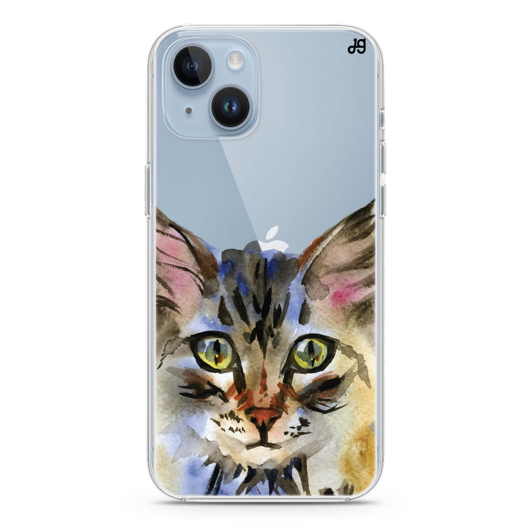 Watercolour Cat iPhone 14 水晶透明保護殼