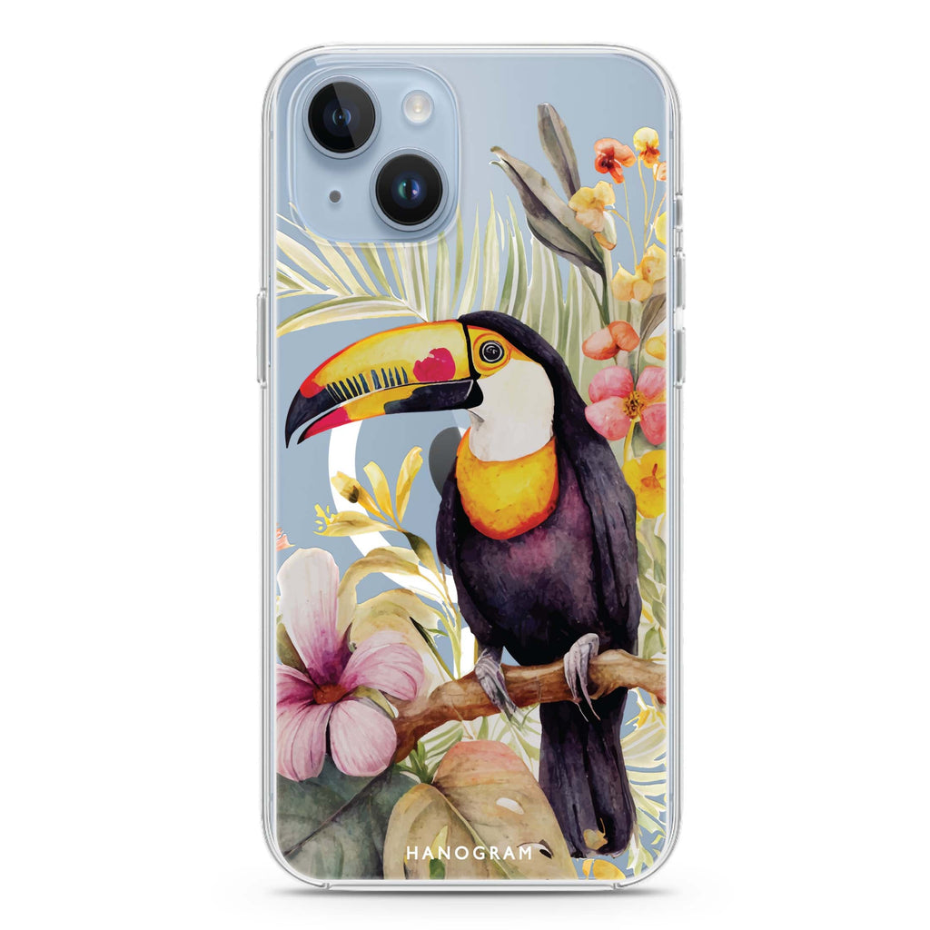 Tropical bird iPhone 14 Magsafe 兼容水晶透明保護殼