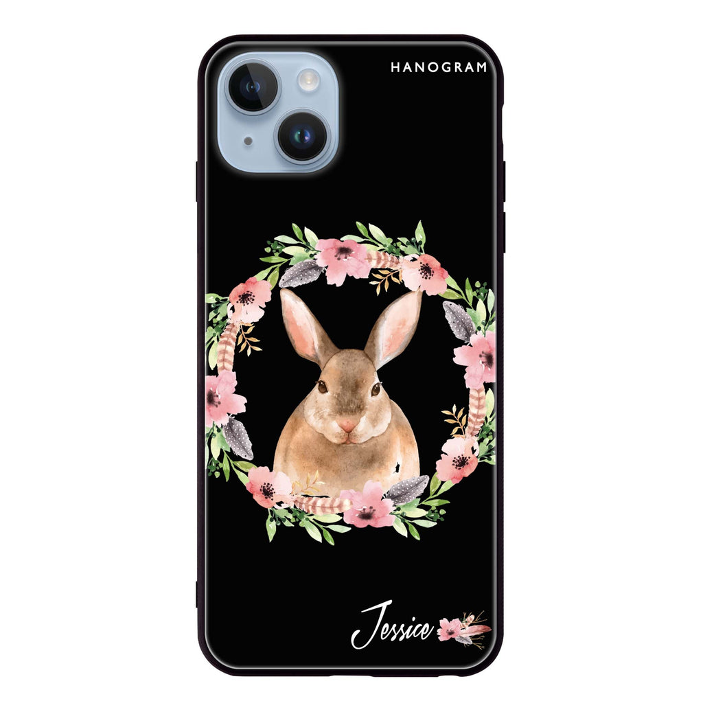 Floral Rabbit iPhone 13 超薄強化玻璃殻